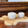 Elegant White Porcelain Apple & Tray Set