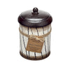 Striped Spice Tin Candle - Wooden Lid - Ginger & Patchouli Fragrance