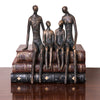 Edge-Sitting Family of Four Sculpture – Bronze Finish