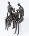 Edge-Sitting Family of Four Sculpture – Bronze Finish