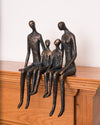 Edge-Sitting Family of Four Sculpture – Bronze Finish