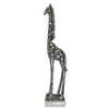 Tall High Gloss Silver Giraffe Ornament