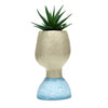Face & Head Plant Pot - Blue
