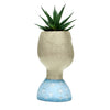 Face & Head Plant Pot - Blue