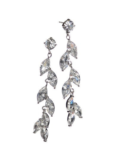 Glam Drop Earrings - Silver/Clear