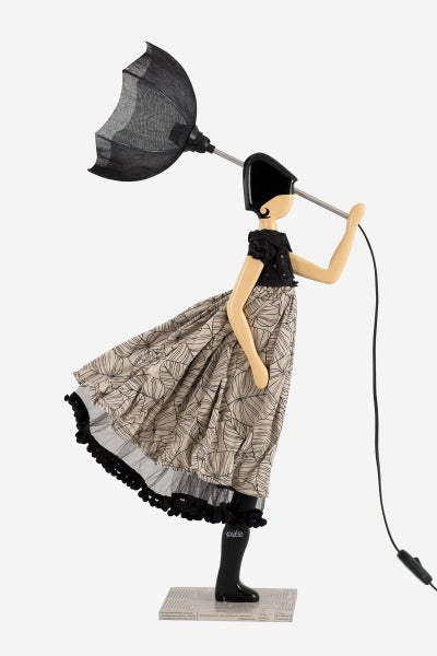 Lyra Windswept Umbrella Lady Lamp,