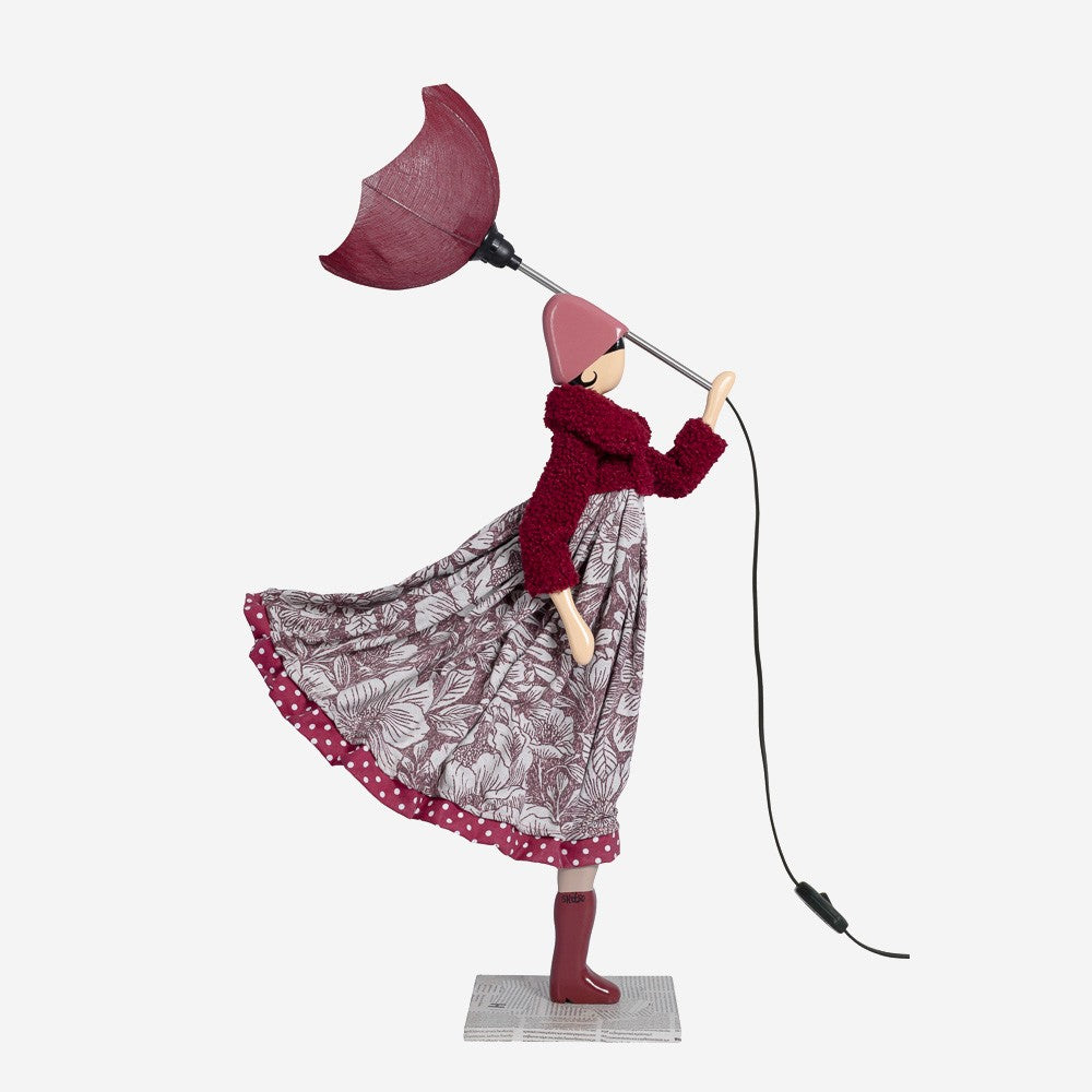 Olga Windswept Umbrella Lady Lamp