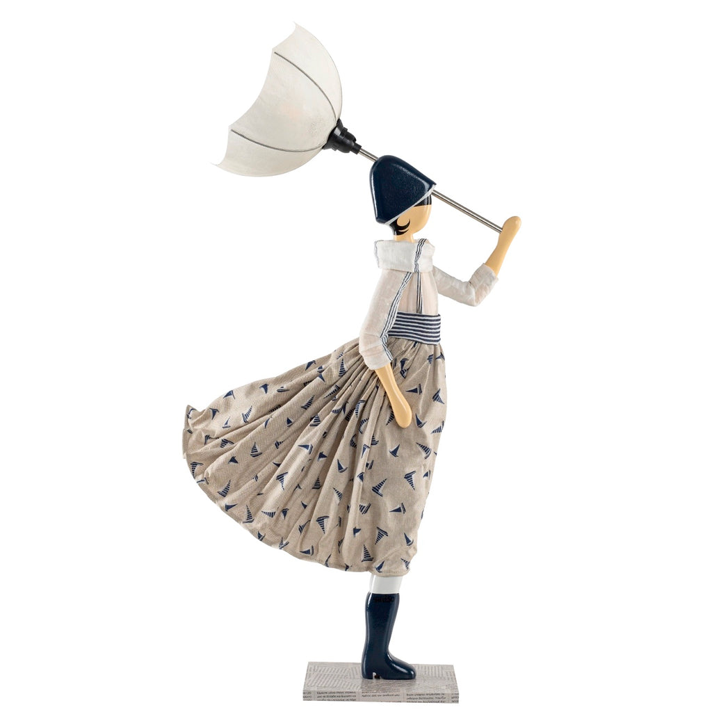 Riffe Windswept Umbrella Lady Lamp