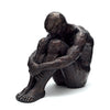 Large Antique Bronze effect  Sitting Man