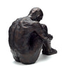 Large Antique Bronze effect  Sitting Man