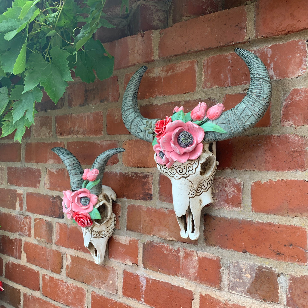 Goat Skull with Flowers