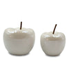 Elegant White Porcelain Apple & Tray Set