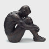 Large Antique Bronze effect  Sitting Man