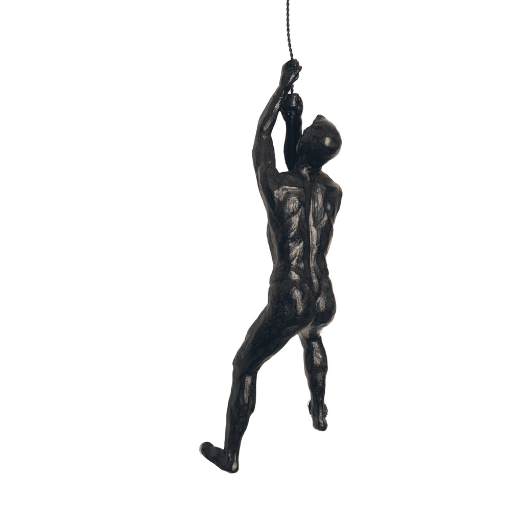 Bronze Climbing Man Wall Art – Dynamic Rock Climber Design
