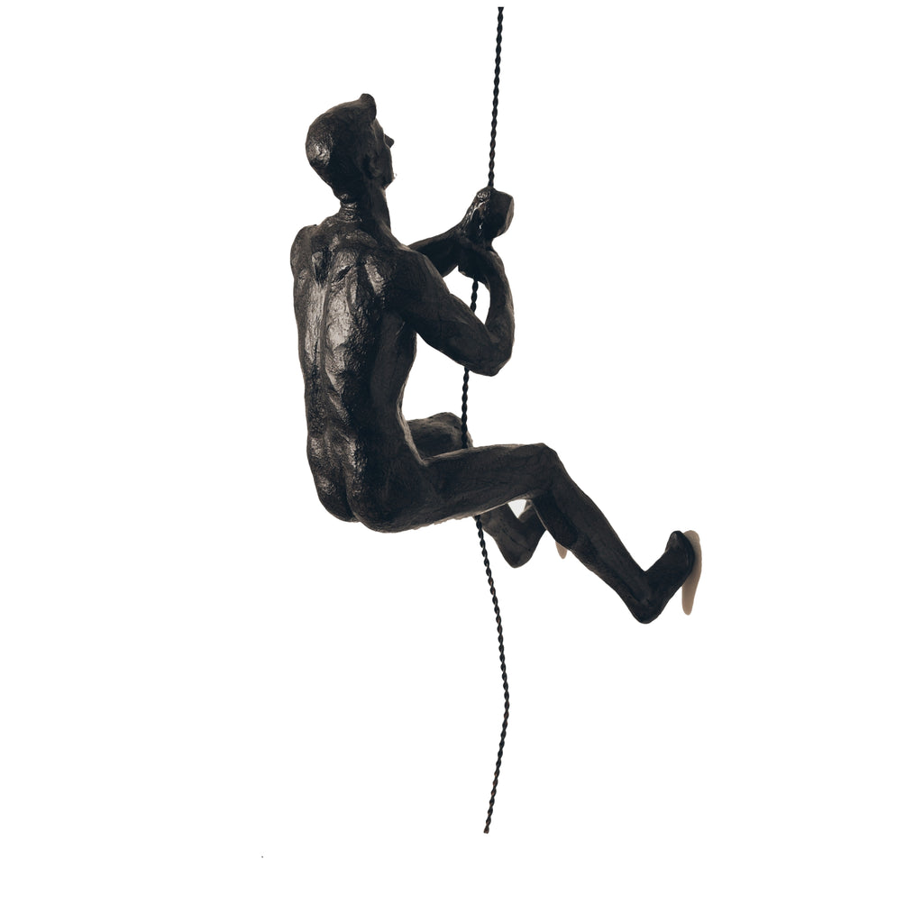 Bronze Abseiling Man