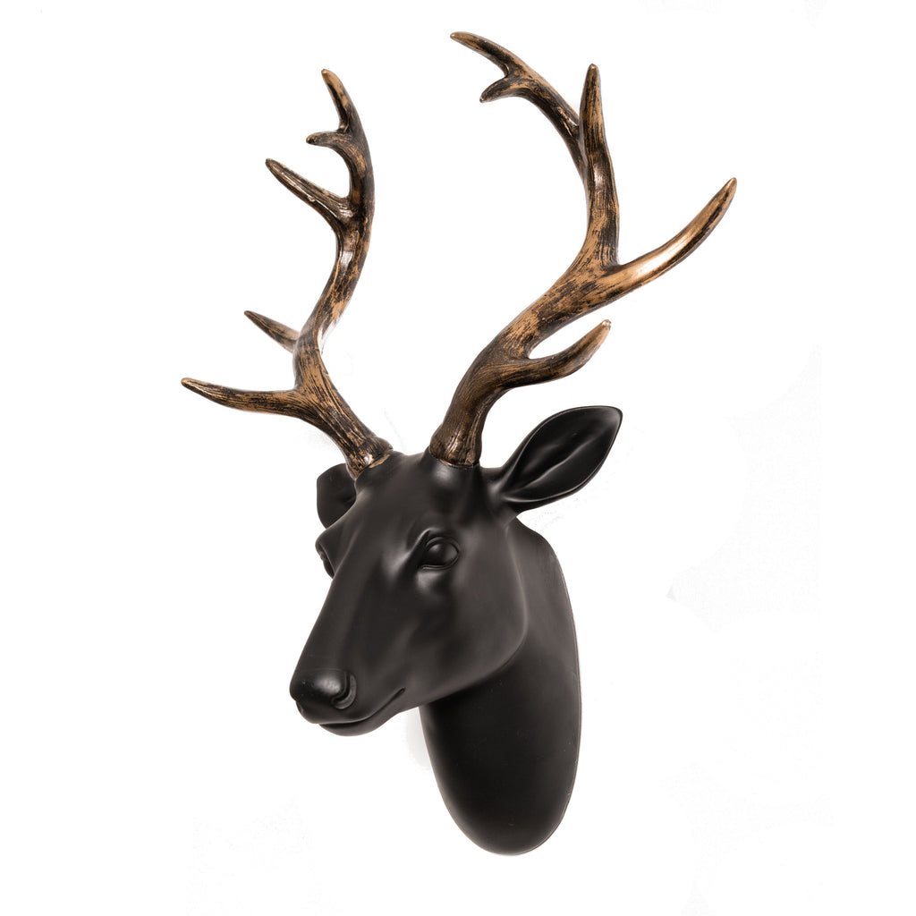 Black and Gold Deer Head