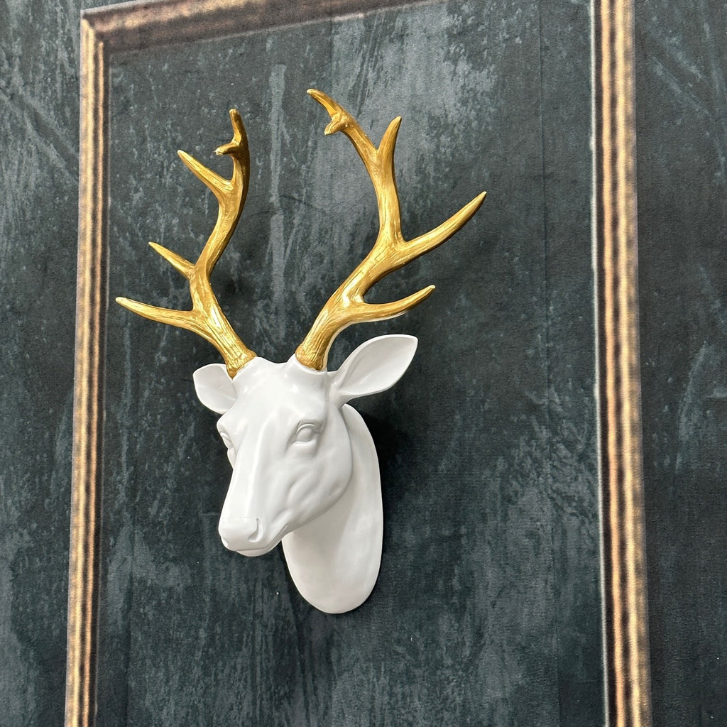 White and Gold Deer Head