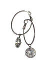 Celestial Wonder - Gun Metal With Clear Crystal Earrings