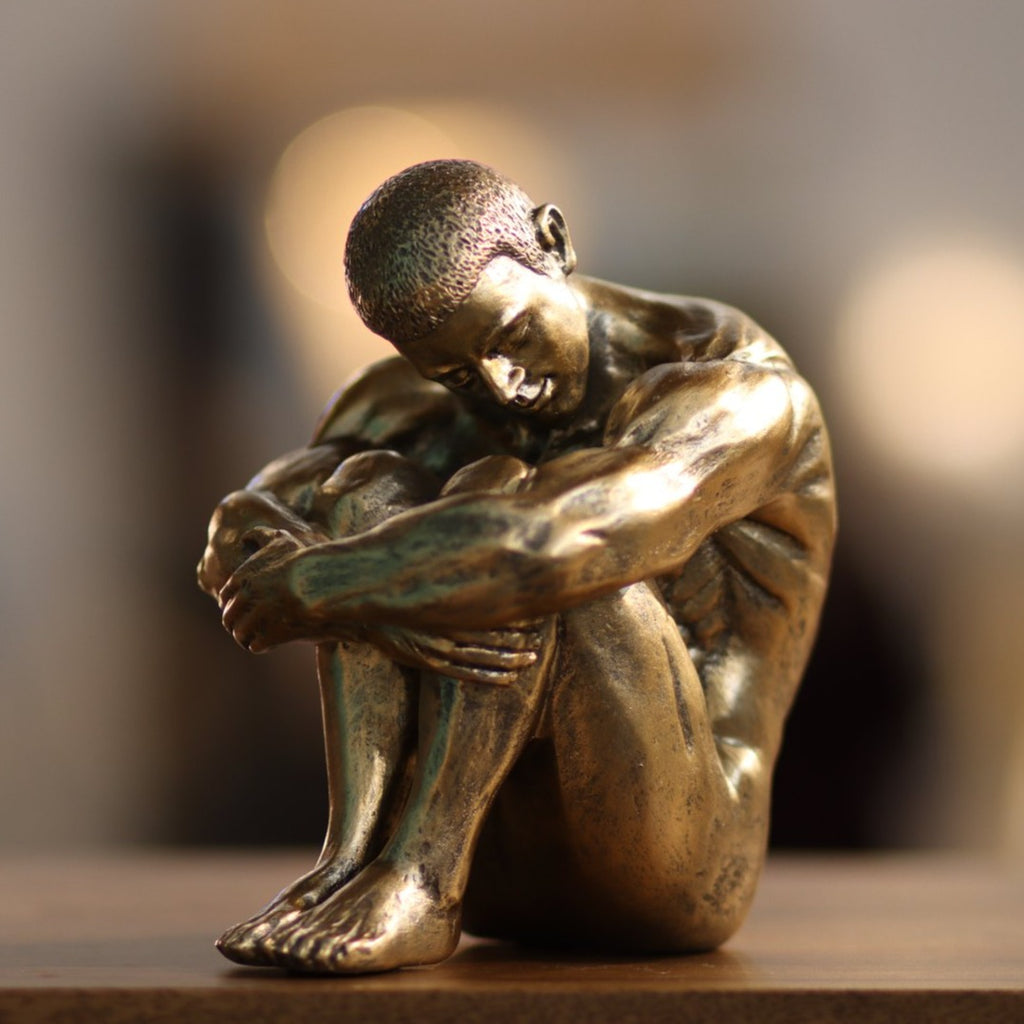 Hercules Antiqued Bronze Effect Sculpture