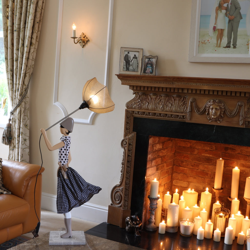 Jean Marie Windswept Umbrella  Lady Lamp