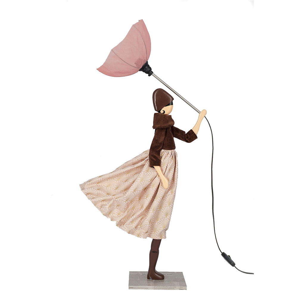 Sia Windswept Umbrella Lady Lamp