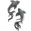 Medium and Small Bronze Fish (Pair)