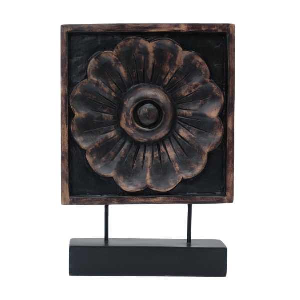 Intricate Wood-Effect Sculpture on Stand