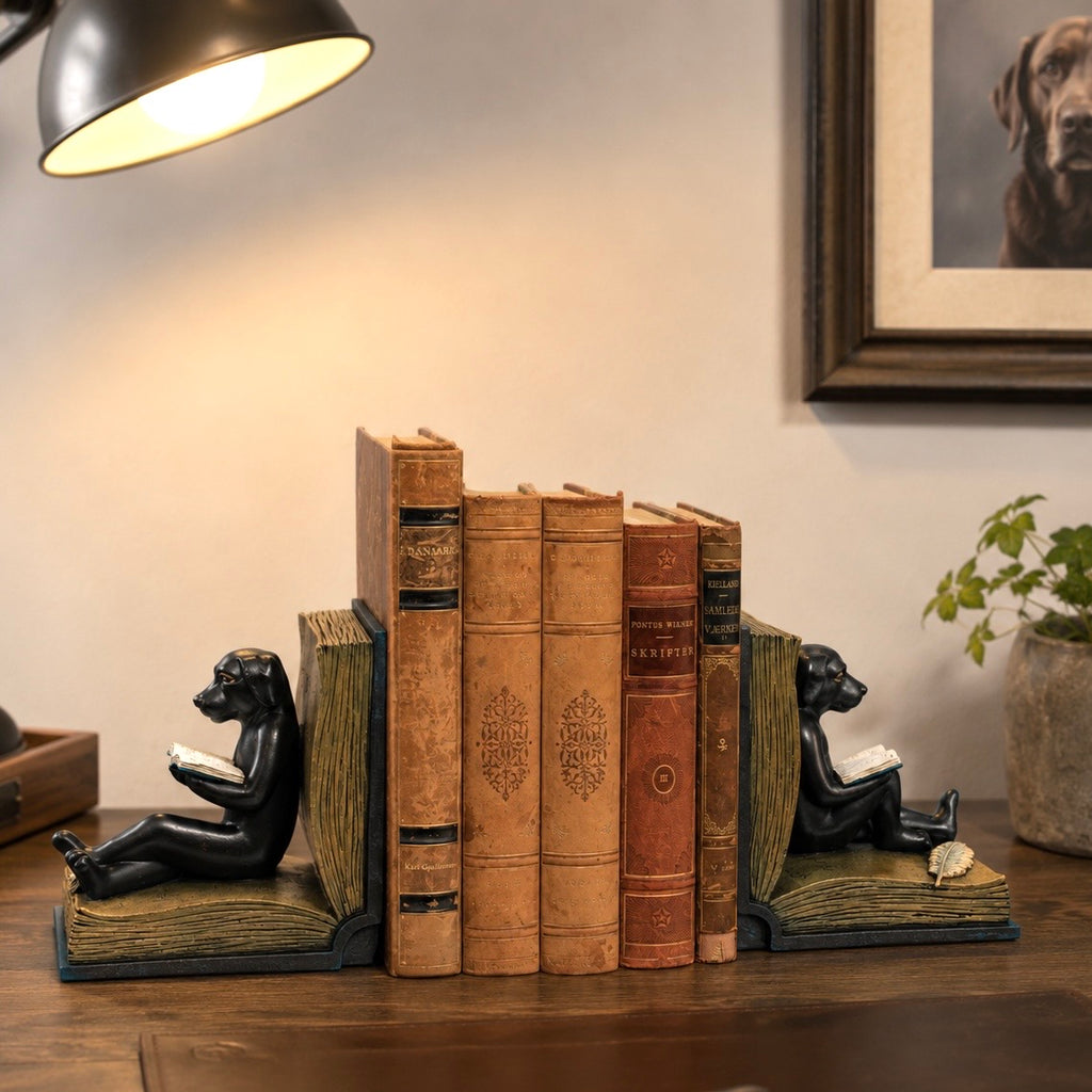 Dog Reading Bookends
