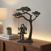 Couple on a Swing Sculpture | Contemporary Bronze Resin Statement Sculpture For Stylish Interiors