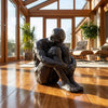 Large Antique Bronze effect  Sitting Man