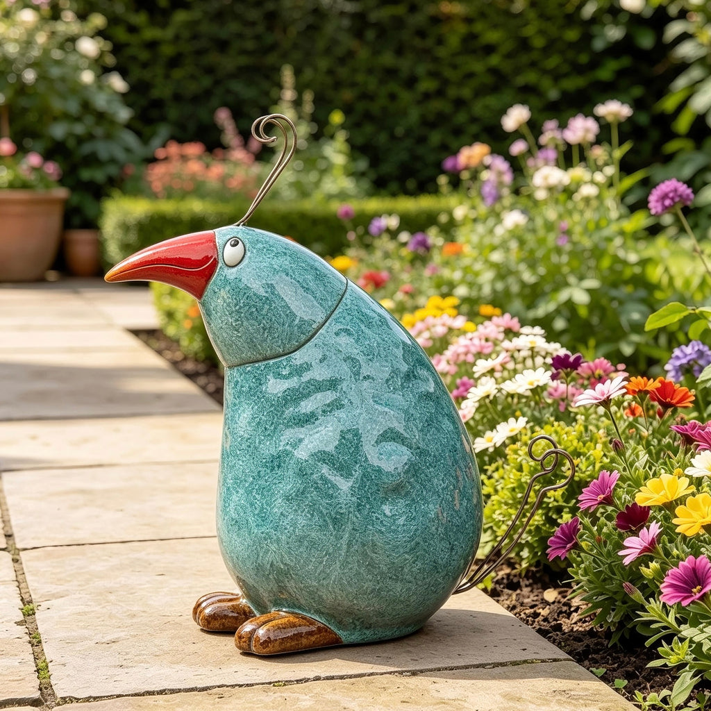 Green Crazy Bird | Quirky Bird Ornament for Home and Garden