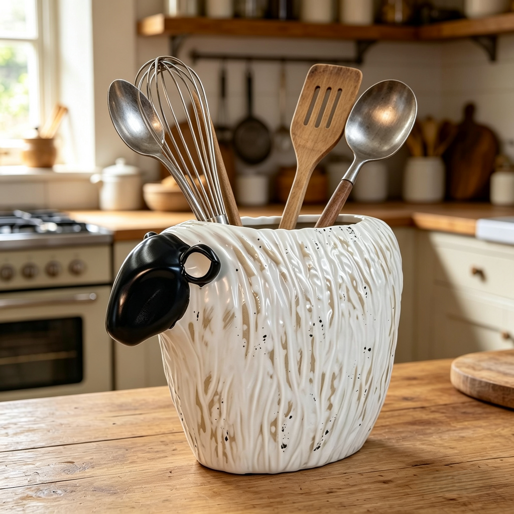 Stoneware Sheep Vase - Large