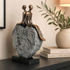 Couple on Stone Heart  | Contemporary Bronze Resin Statement Sculpture For Stylish Interiors