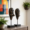 La Moustache & La Lips – Set of Two Wooden Effect Sculptures