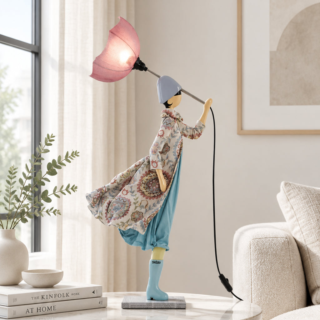 Alice Windswept Umbrella Lady Lamp