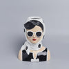 Audrey Lady Vase, Sculptural Face Vase, Modern Woman Head Planter.