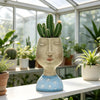 Face & Head Plant Pot - Blue