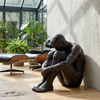 Large Antique Bronze effect  Sitting Man