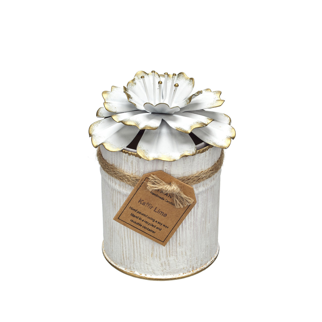 Spice Tin Candle - Hibiscus Flower - Citrus Fruit Kaffir Lime Fragrance