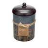 Hand Painted Building Candle - Wooden Lid -  Ginger & Patchouli Fragrance