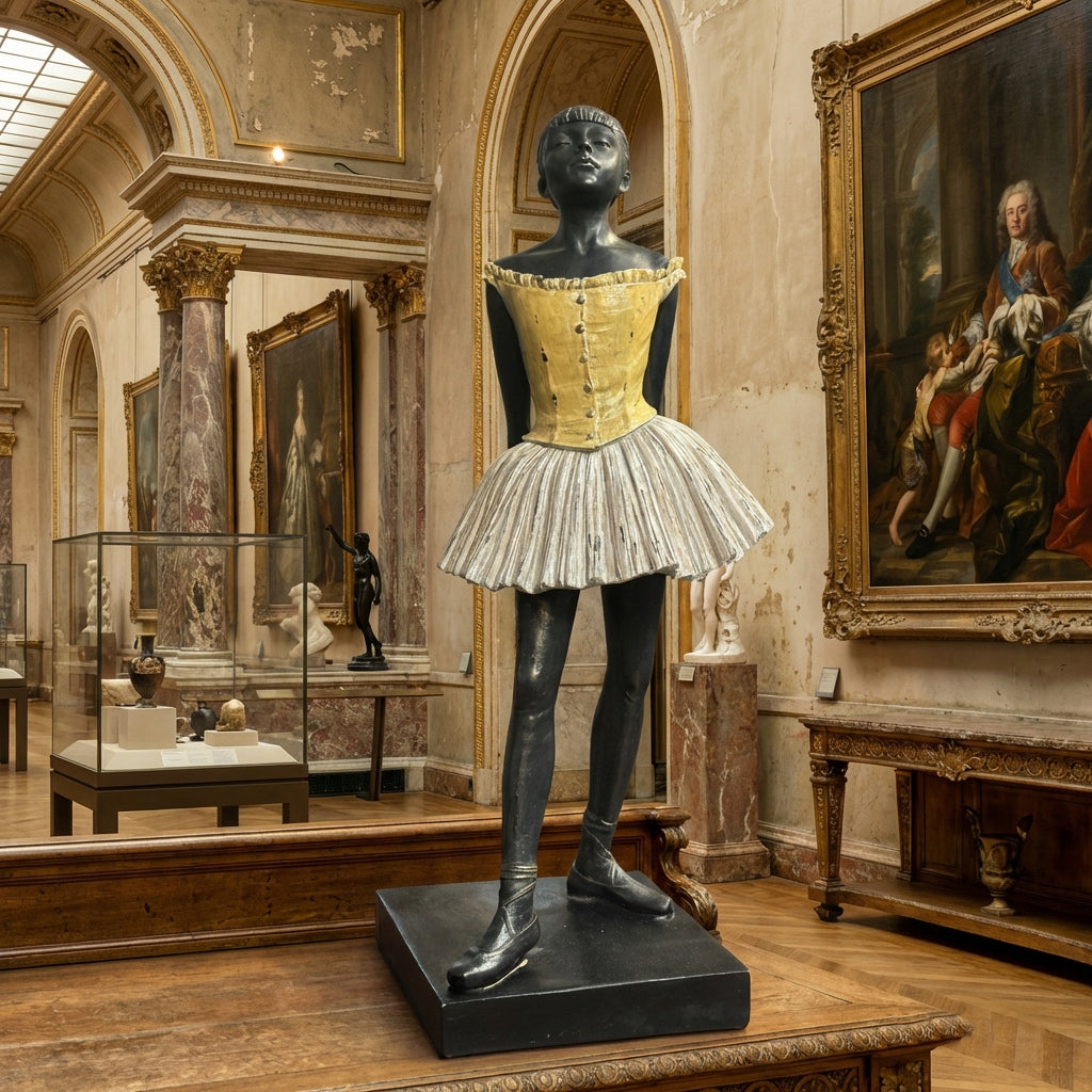 Ballerina in Orange Tutu (Little Dancer) | Contemporary Artistic Statement Sculpture For The Home
