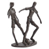 Solid Bronze Sculpture - Two Footballers