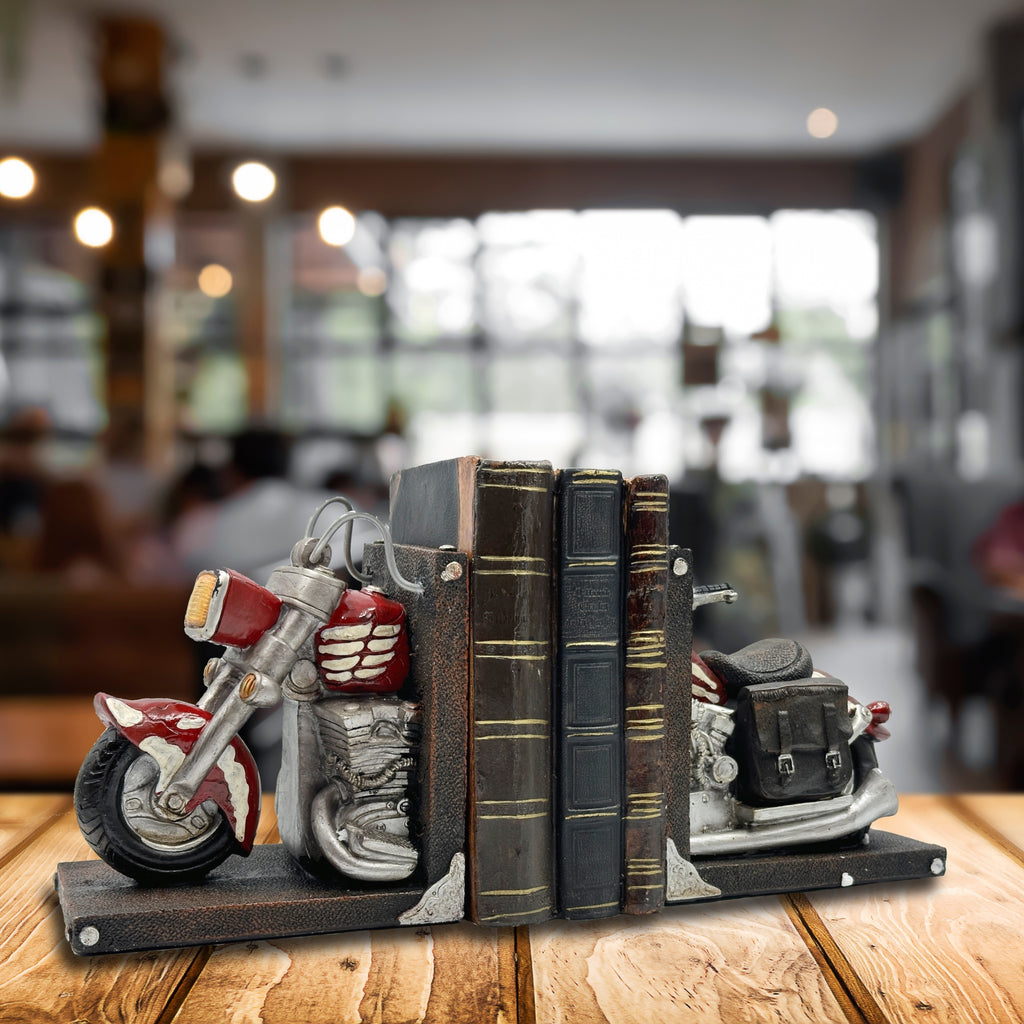 'Rev Up' Biker Bookends