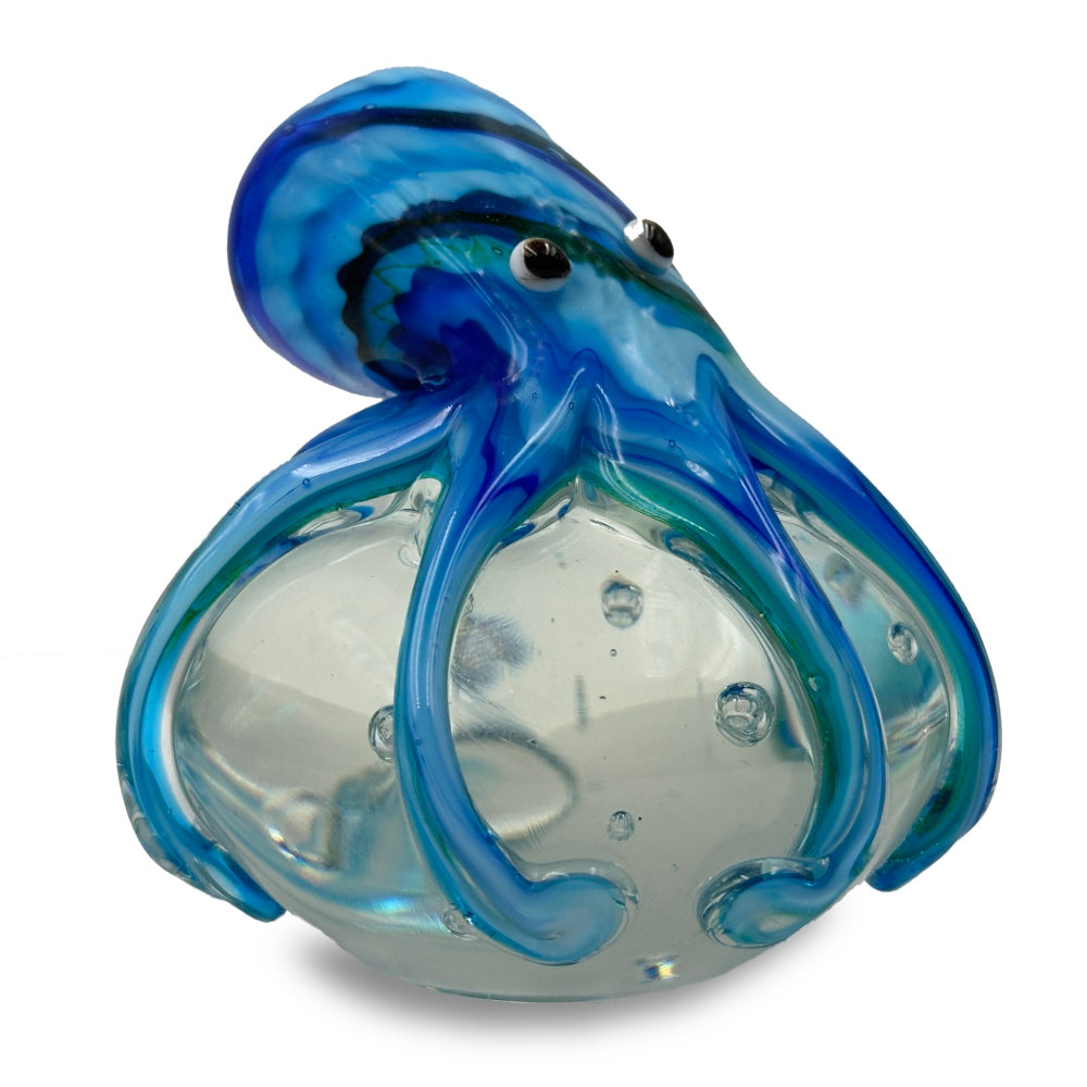 Blue Octopus Glass Paperweight