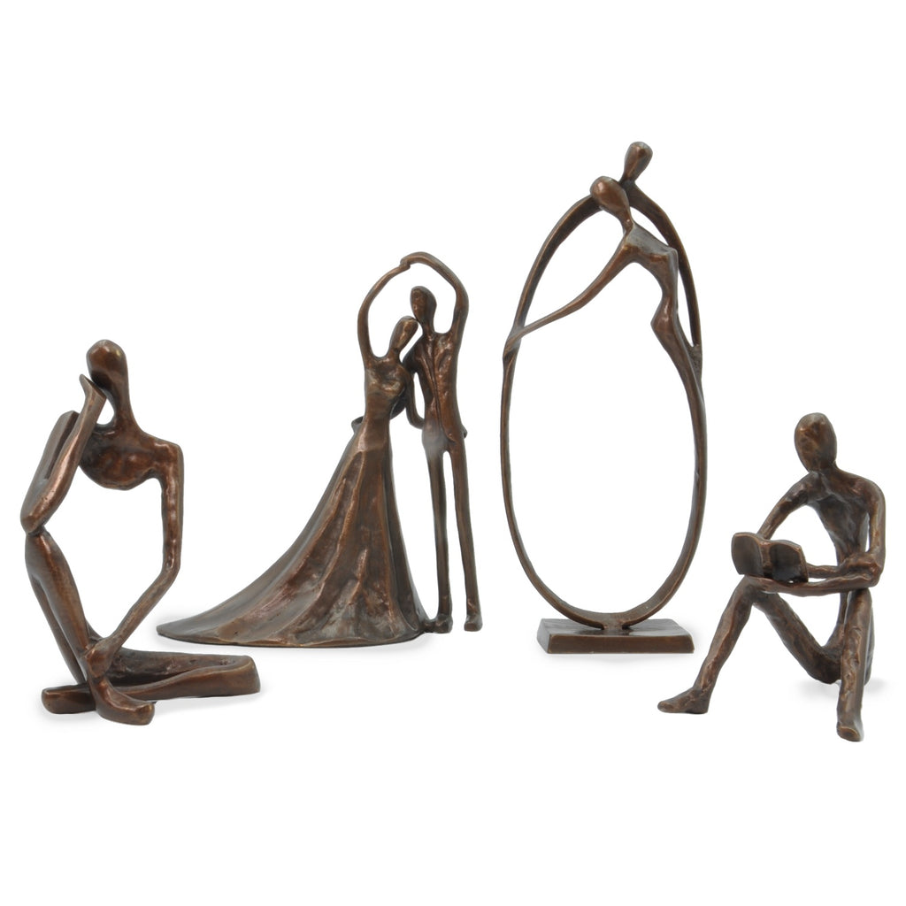 Solid Bronze Sculpture - Abstract Thinking Man