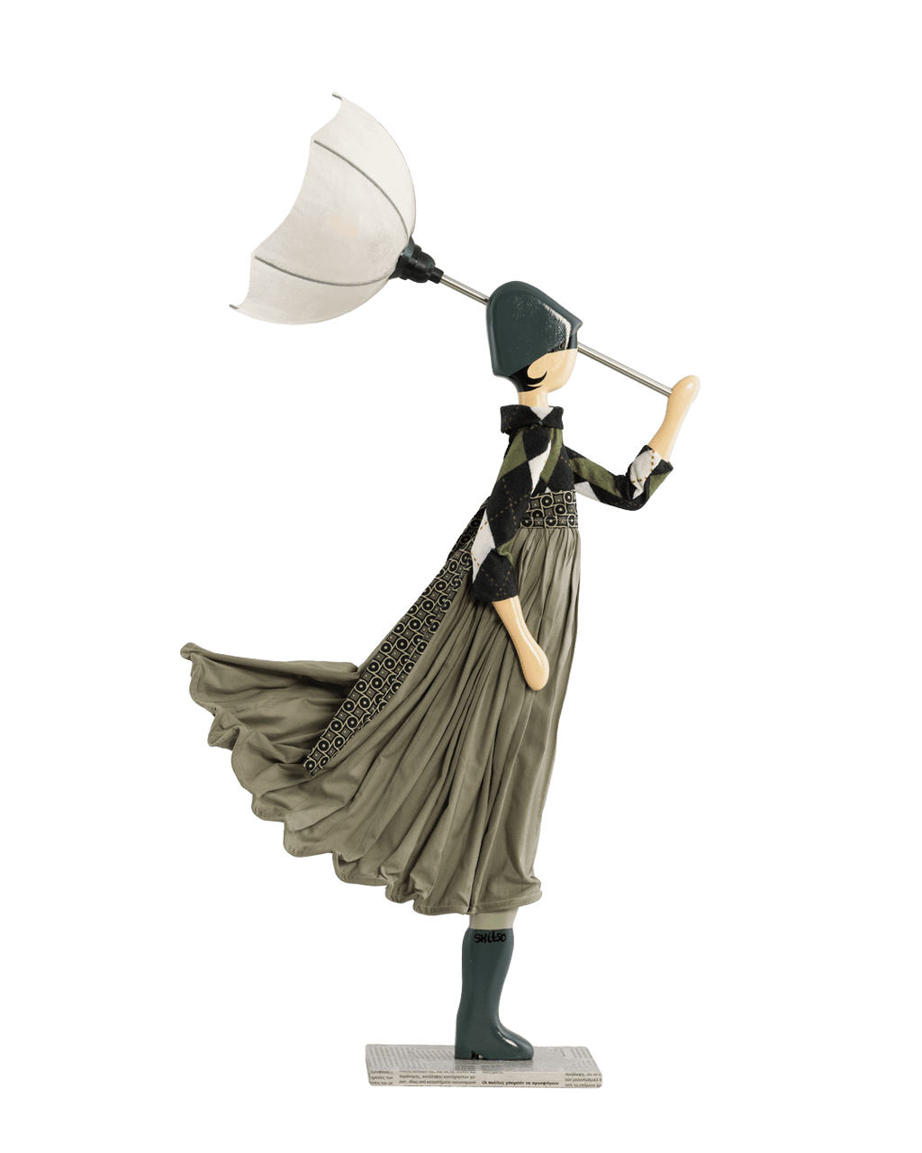 Cara Windswept Umbrella Lady Lamp
