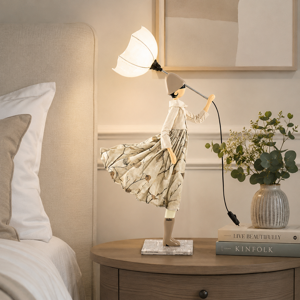 Choulia Windswept Umbrella Lady Lamp