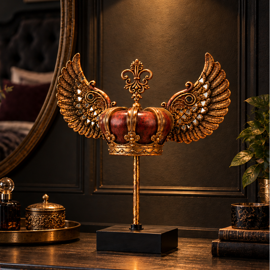Winged Gold Crown Ornament