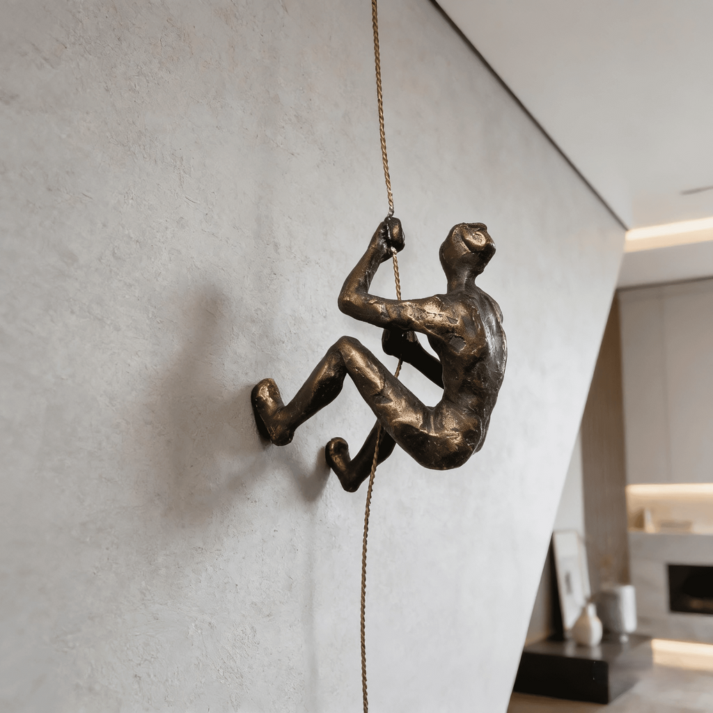 Cliff Abseiling Man | Quirky Climbing Man Wall Art