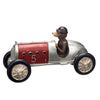 Dog Driving Retro Vintage Car Figurine